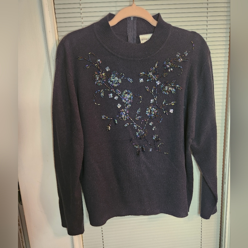 Box D stunning koret petite's XL beaded black on black p2p  21